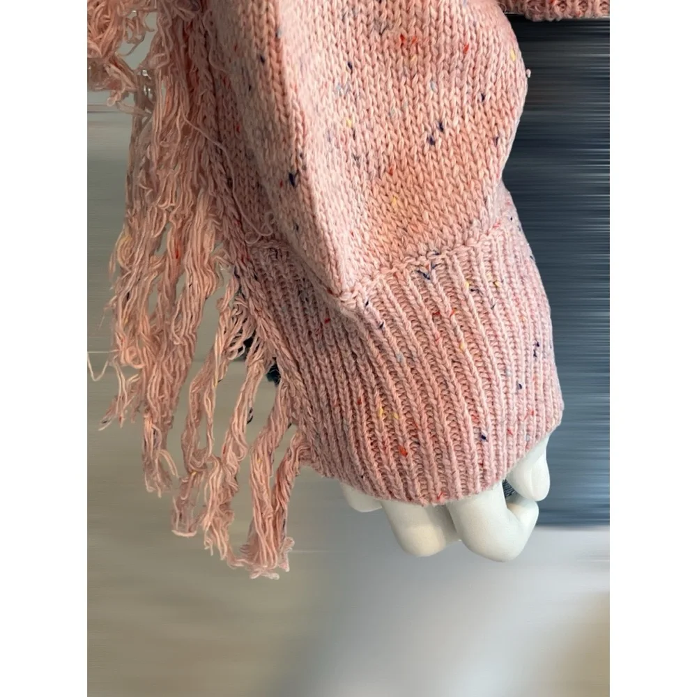 CLOUD TEN Mauve pink fringe back sweater S M L - Picture 7 of 7